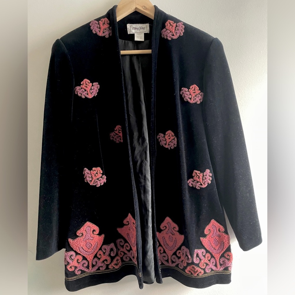 Ming Ying Velvet Black Jacket/Blazer